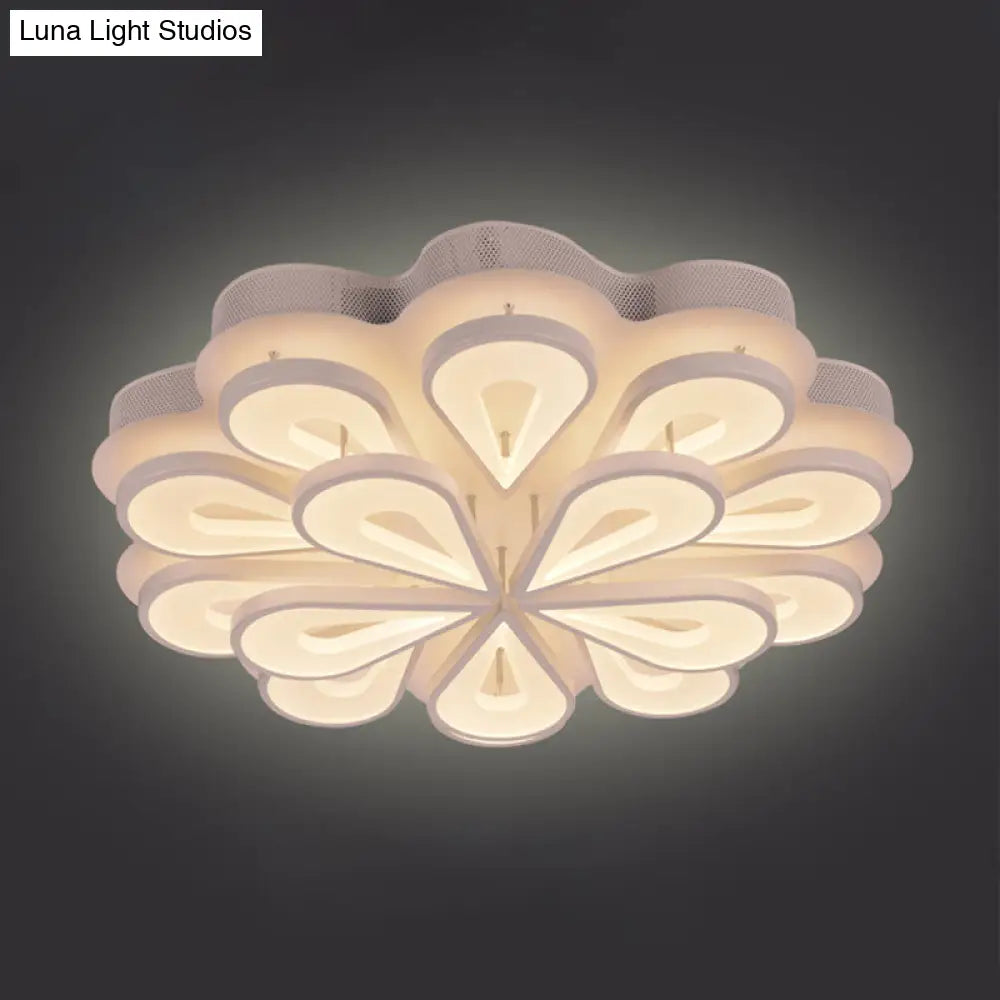 Stylish Raindrop Flushmount Acrylic Led Ceiling Light: Modern Blossom Design - Warm/White Light