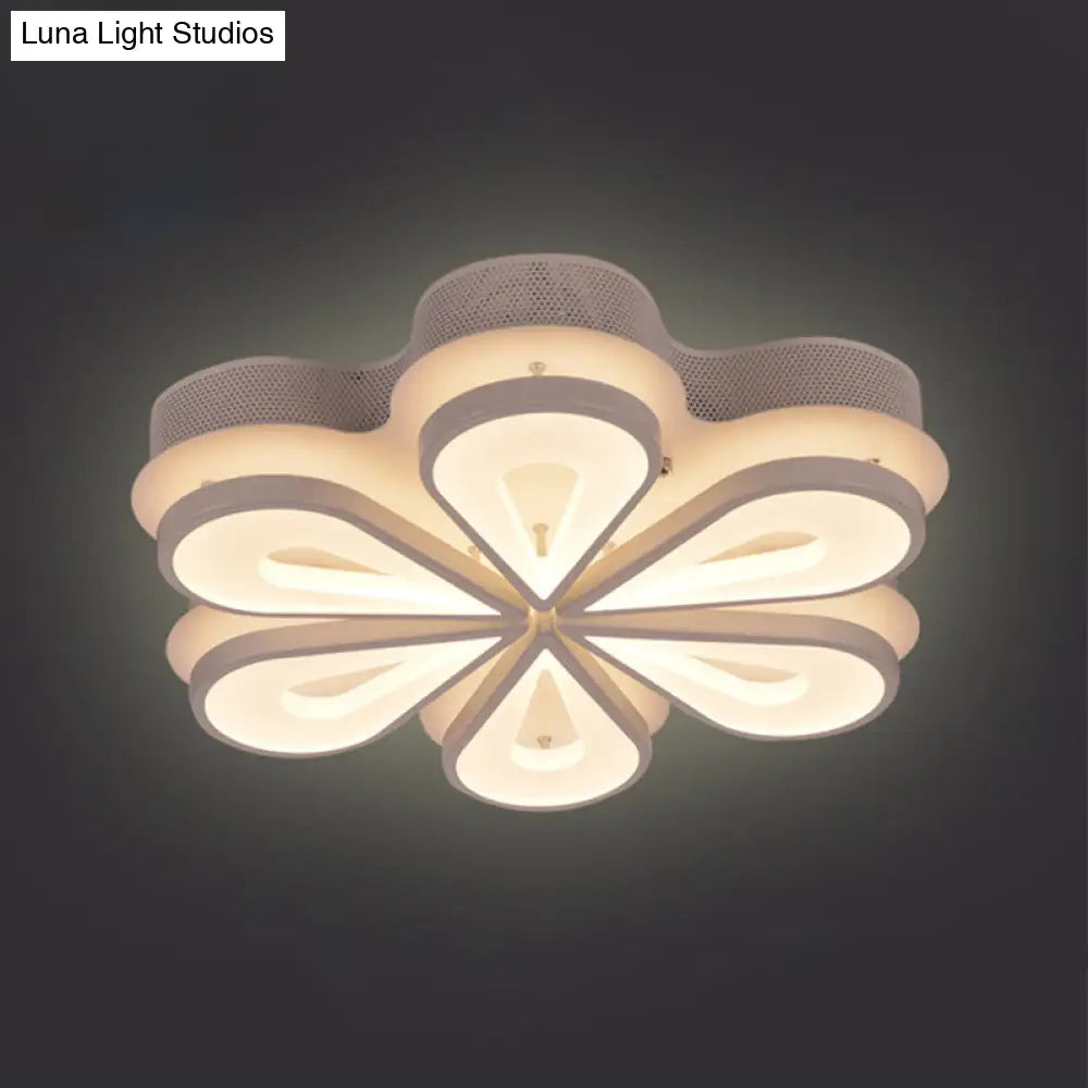 Stylish Raindrop Flushmount Acrylic Led Ceiling Light: Modern Blossom Design - Warm/White Light