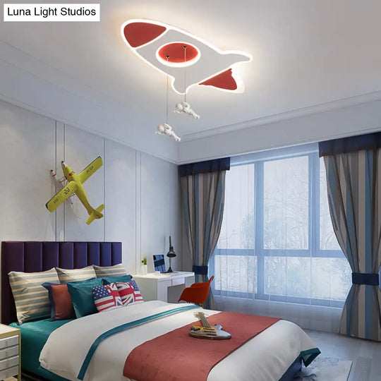 Stylish Rocket Ceiling Led Lamp - Cartoon Design 14/16.5 W Flush Mount Warm/White Light