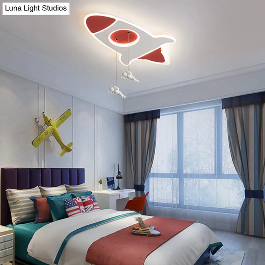 Stylish Rocket Ceiling Led Lamp - Cartoon Design 14’/16.5’ W Flush Mount Warm/White Light