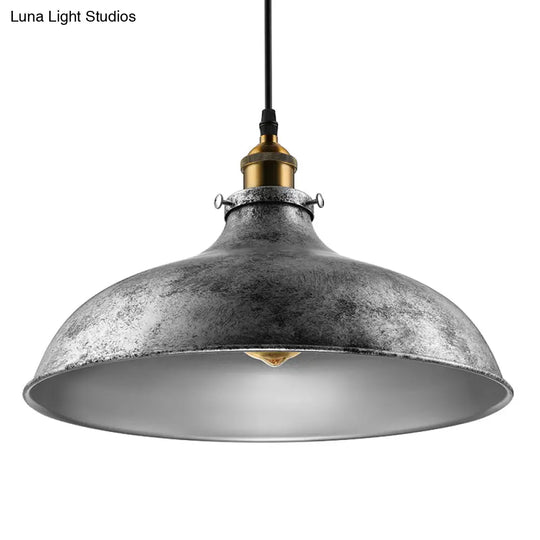 Stylish Silver Gray Iron Dome Ceiling Light With Cord For Living Room Décor