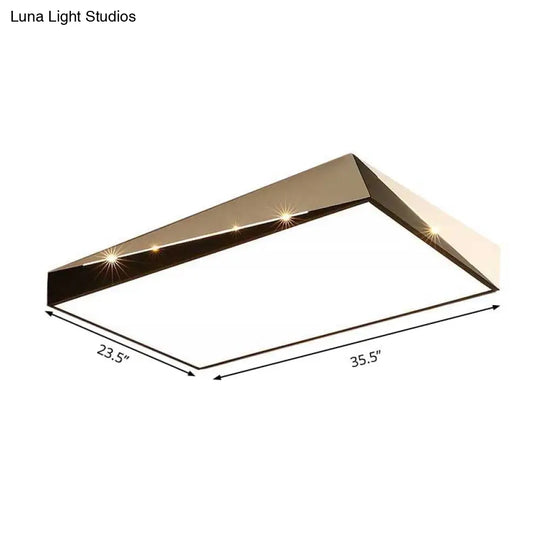 Stylish Split Design Led Flush Mount In Black And White With Warm/White Light For Living Room