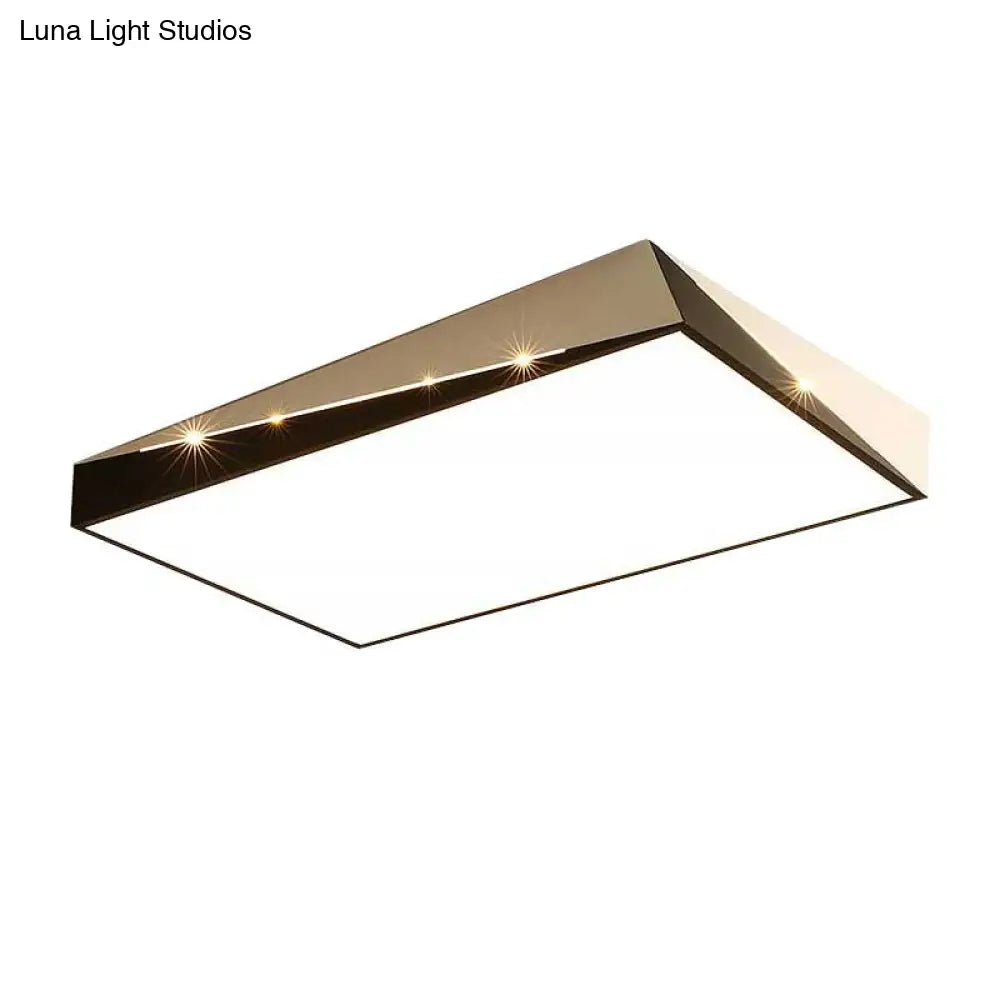 Stylish Split Design Led Flush Mount In Black And White With Warm/White Light For Living Room