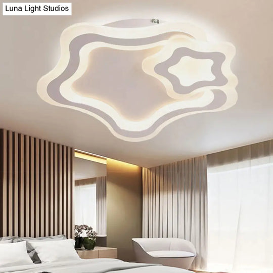 Stylish Star Acrylic Led Flush Ceiling Light For Bedroom