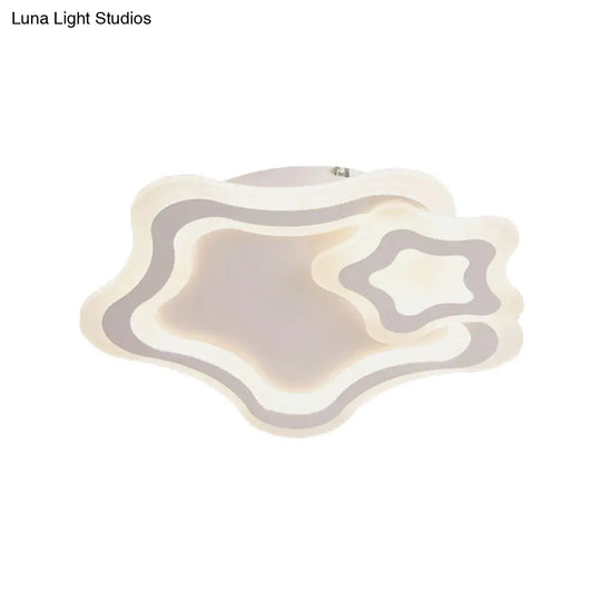 Stylish Star Acrylic Led Flush Ceiling Light For Bedroom