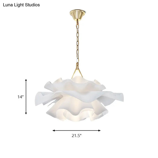 Stylish White Acrylic Pendant Light - Modern Flower Suspension Design For Bedroom