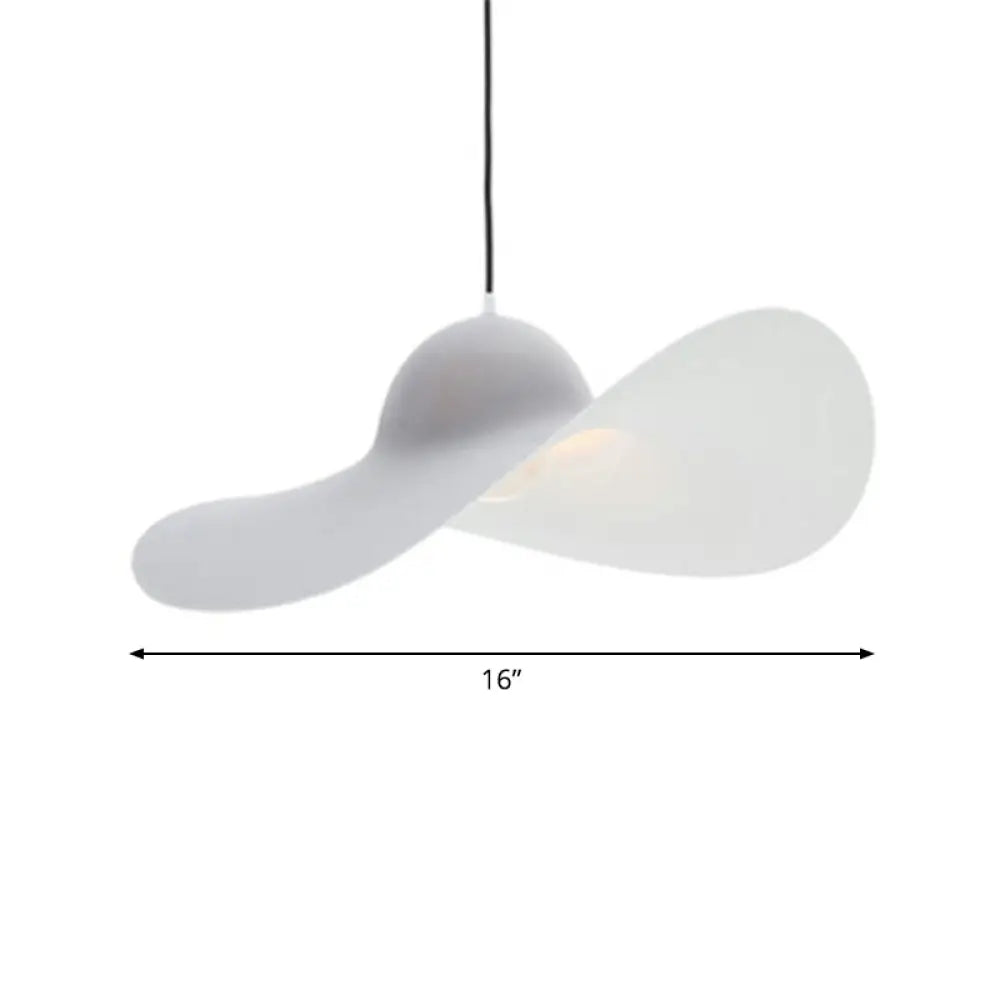 Stylish Wide-Brimmed Hat Pendant Lamp For Minimalist Living Room Decor Grey / 16’