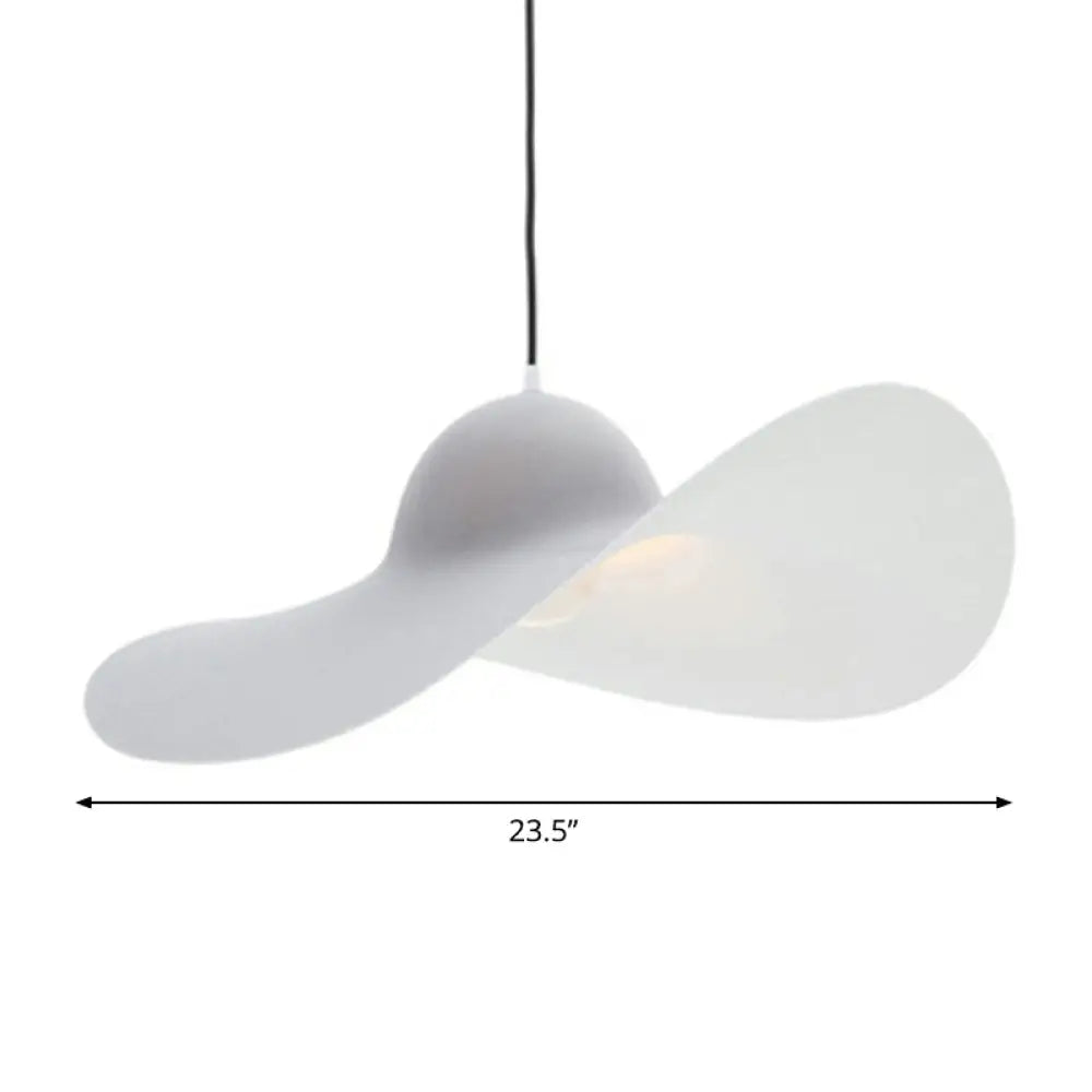 Stylish Wide-Brimmed Hat Pendant Lamp For Minimalist Living Room Decor Grey / 23.5’