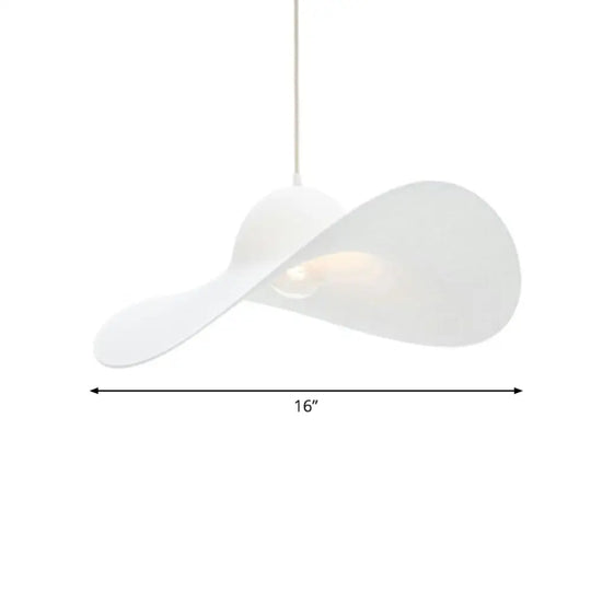 Stylish Wide-Brimmed Hat Pendant Lamp For Minimalist Living Room Decor White / 16’