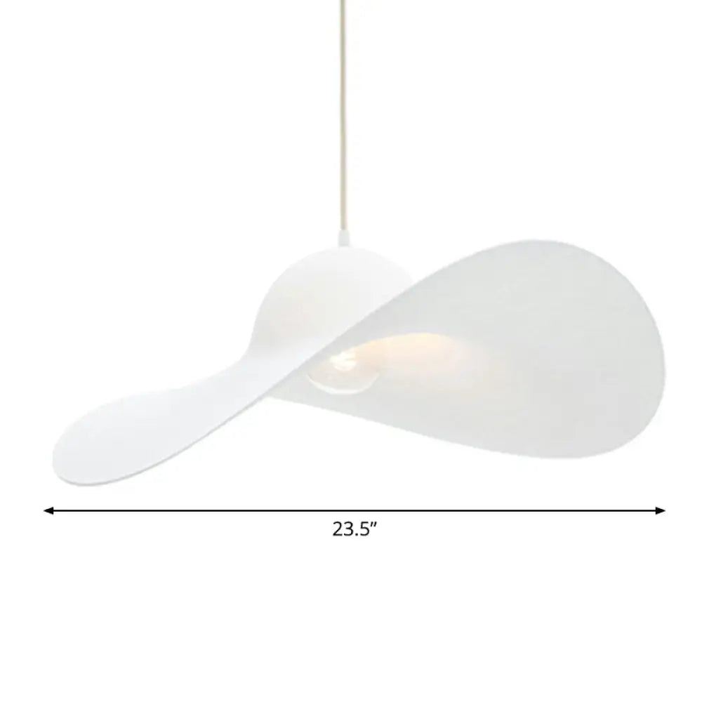 Stylish Wide-Brimmed Hat Pendant Lamp For Minimalist Living Room Decor White / 23.5’