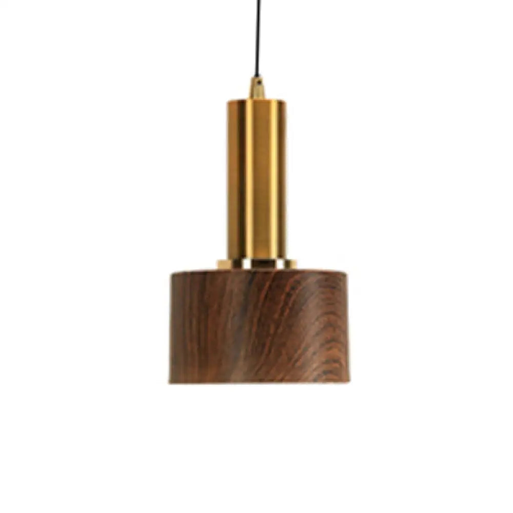 Stylish Wood Pendant Light For Bedroom Or Porch - Small Brown And Modern / 5’