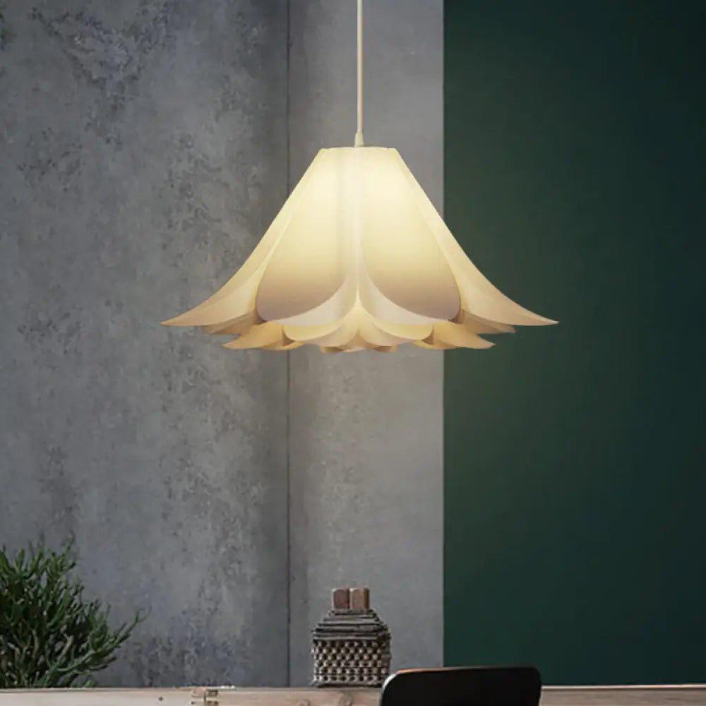 Stylishly Modern White Lily Pendant Lamp With Acrylic Shade