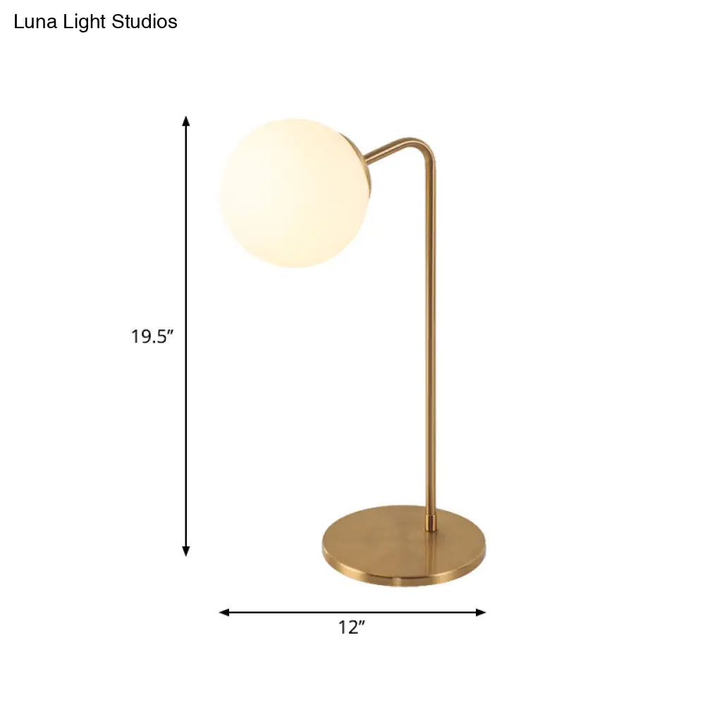 Sulafat - Gold S/C Shaped/Bend Bedside Table Light Metal 1/2-Head Designer Night Lamp In With Ball