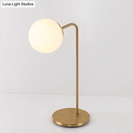 Sulafat - Gold S/C Shaped/Bend Bedside Table Light Metal 1/2-Head Designer Night Lamp In With Ball