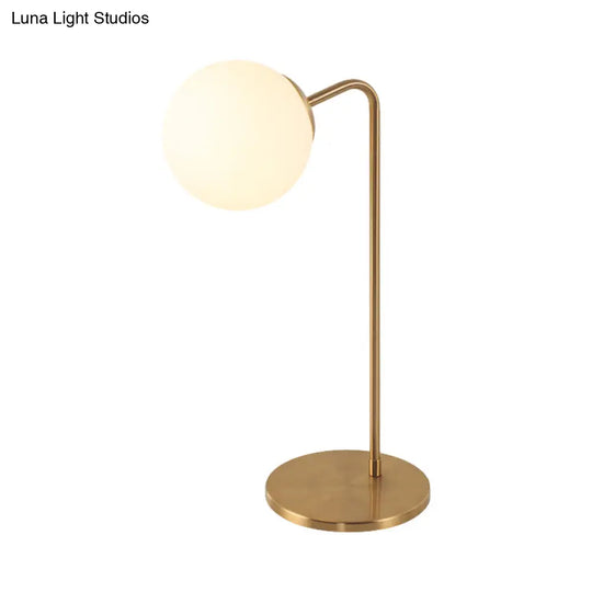 Sulafat - Gold S/C Shaped/Bend Bedside Table Light Metal 1/2-Head Designer Night Lamp In With Ball