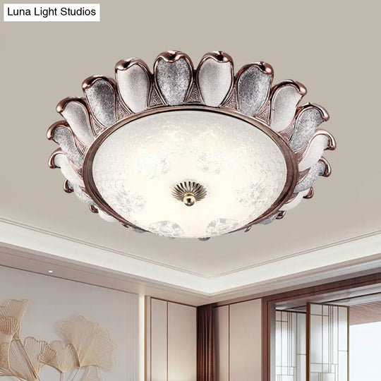 Sunflower Glass Ceiling Lamp: Textured Led Flush Mount 14’/18’/22’ Width Silver/Gold Ideal