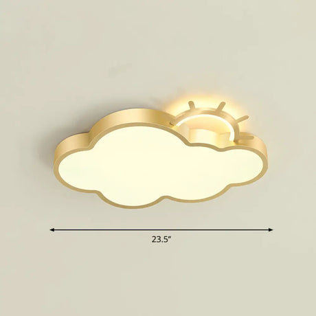Sunrise Cartoon Led Flushmount Ceiling Light For Kids Bedroom Gold / Warm Cloud