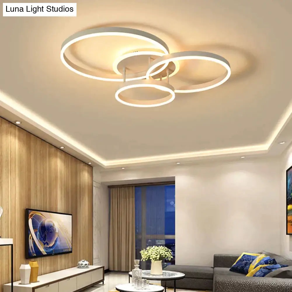 Surface Mounted Modern Led Ceiling Light For Living Room Bedroom Dining White&Coffee Lustre