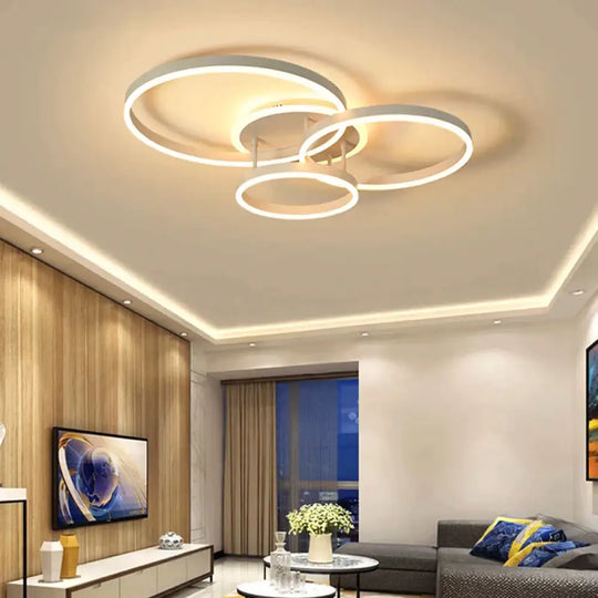 Surface Mounted Modern Led Ceiling Light For Living Room Bedroom Dining White&Coffee Lustre