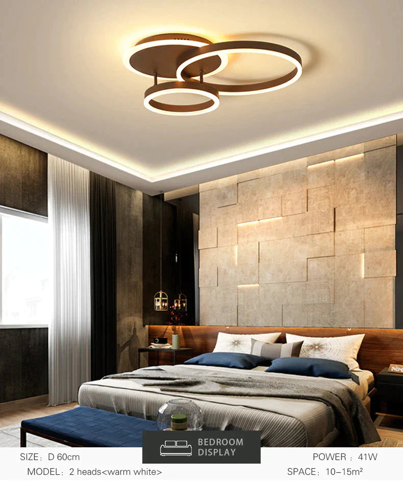 Surface Mounted Modern Led Ceiling Light For Living Room Bedroom Dining Room White&Coffee Lustre Chandelier Ceiling Lamp Fixture