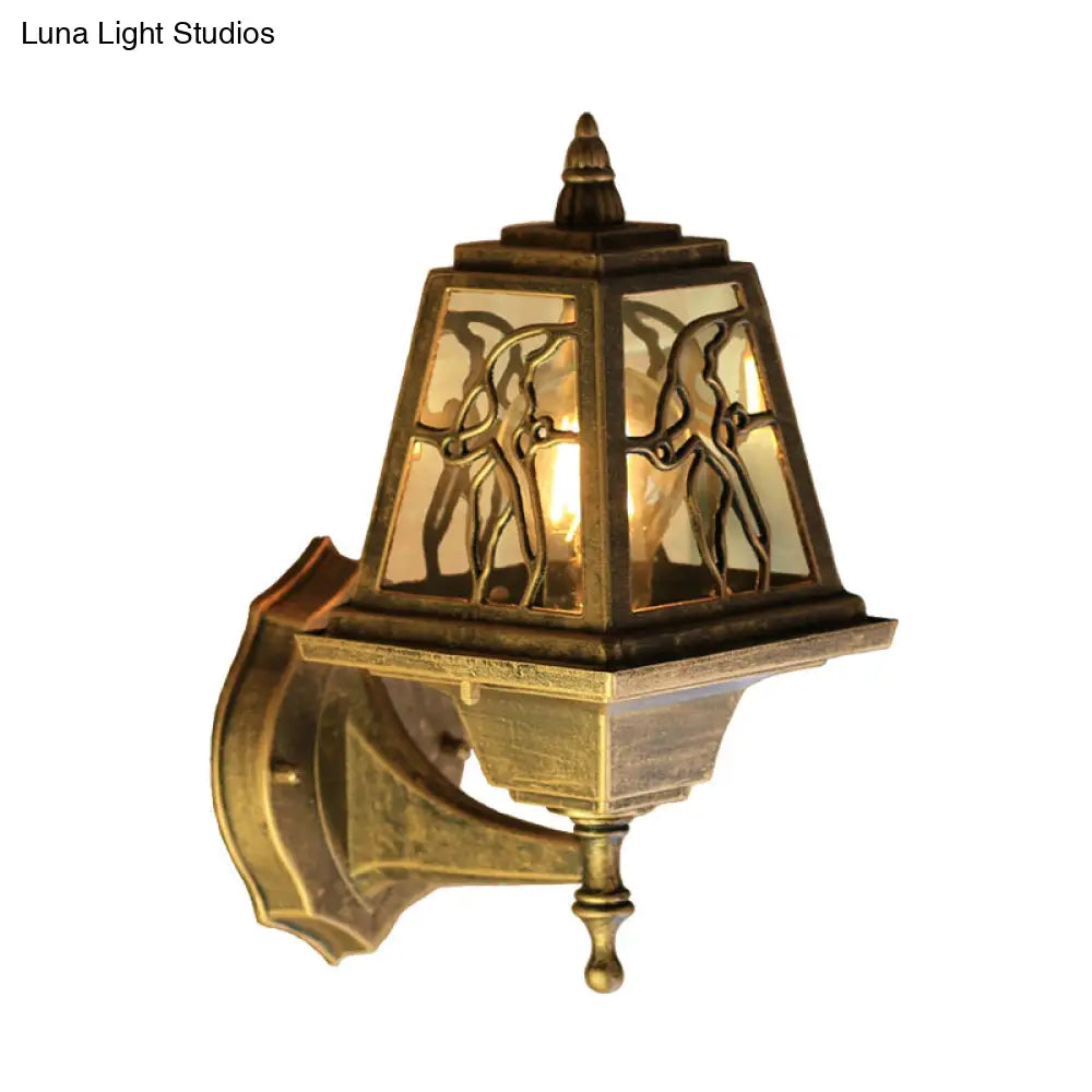 Swallow Farmhouse Sconce Lighting - 1-Head Metallic Wall Mount Lamp In Brass