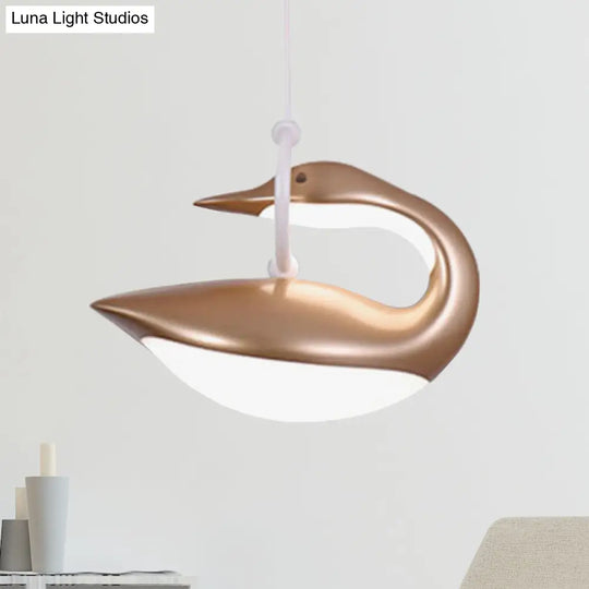 Swan Hanging Led Ceiling Light With Post Modern Acrylic Shade And 3 Settings