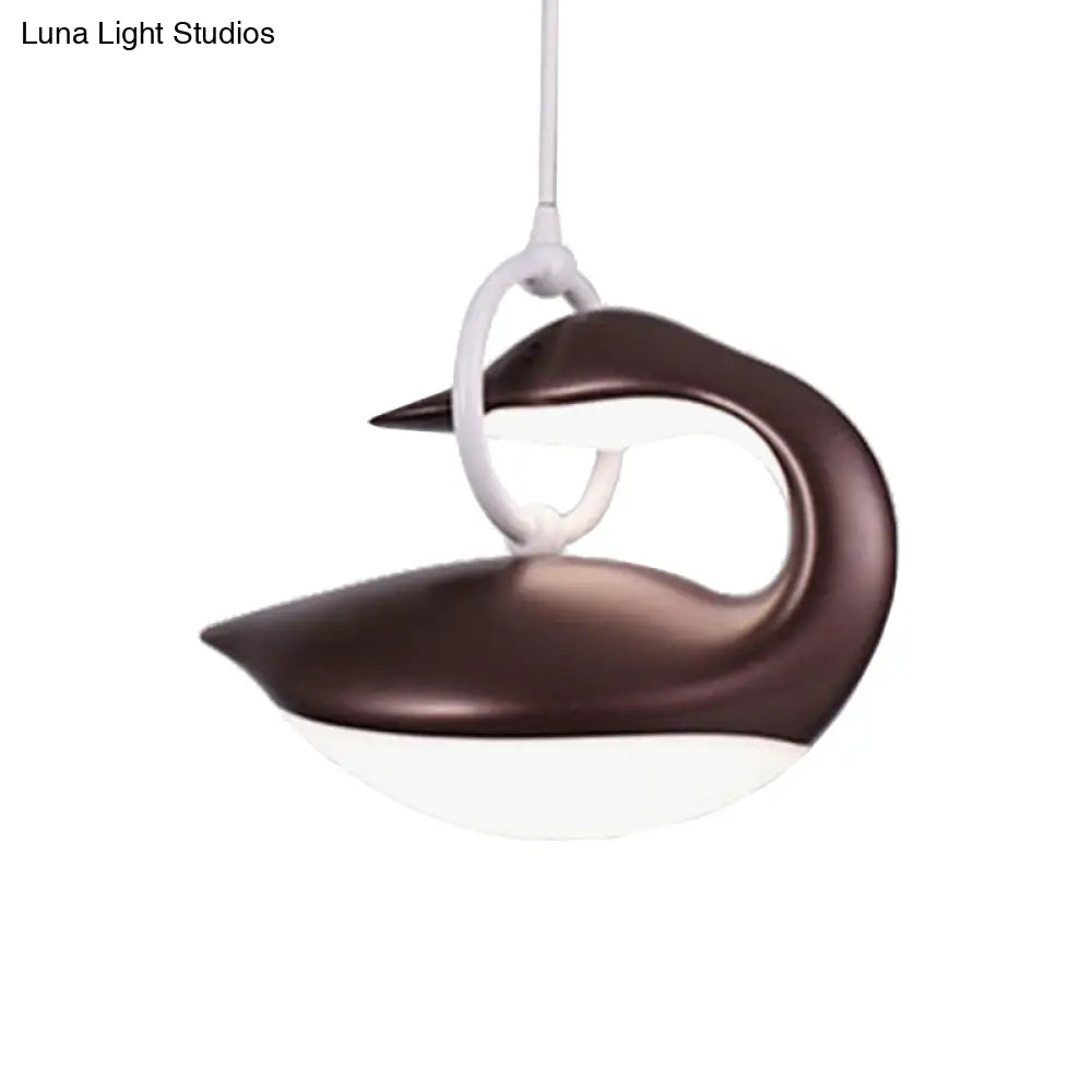 Swan Hanging Led Ceiling Light With Post Modern Acrylic Shade And 3 Settings