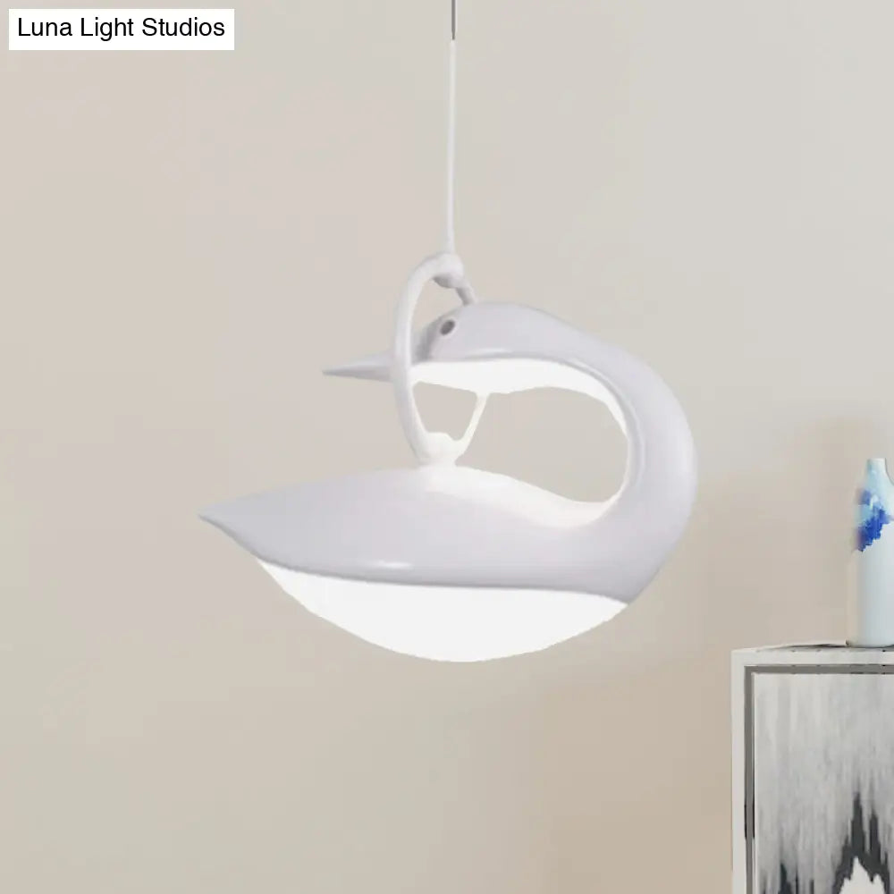 Swan Hanging Led Ceiling Light With Post Modern Acrylic Shade And 3 Settings