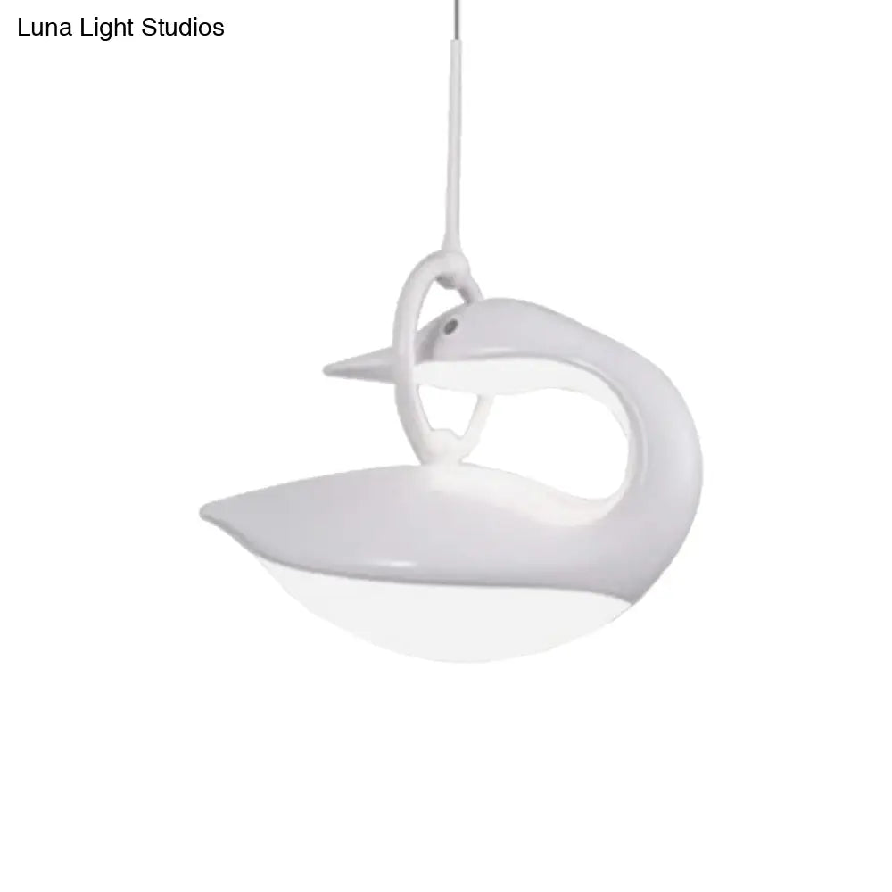 Swan Hanging Led Ceiling Light With Post Modern Acrylic Shade And 3 Settings