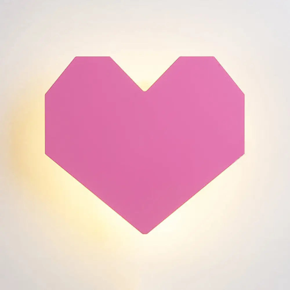 Sweetheart Pink Led Wood Sconce Light For Baby Girls Bedroom And Hallway / 10 B