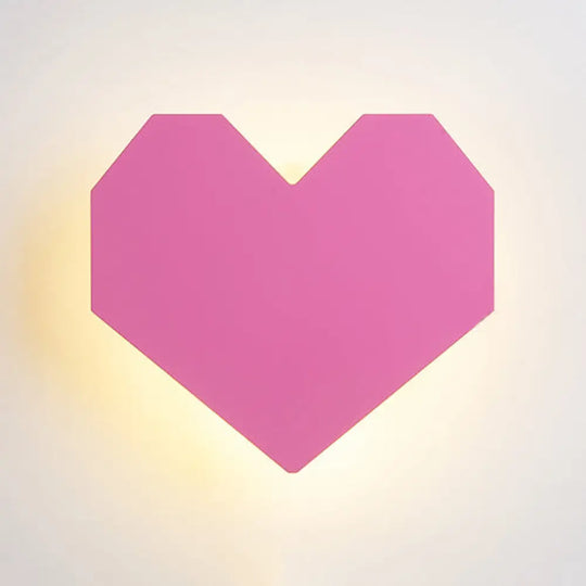 Sweetheart Pink Led Wood Sconce Light For Baby Girls Bedroom And Hallway / 10 B