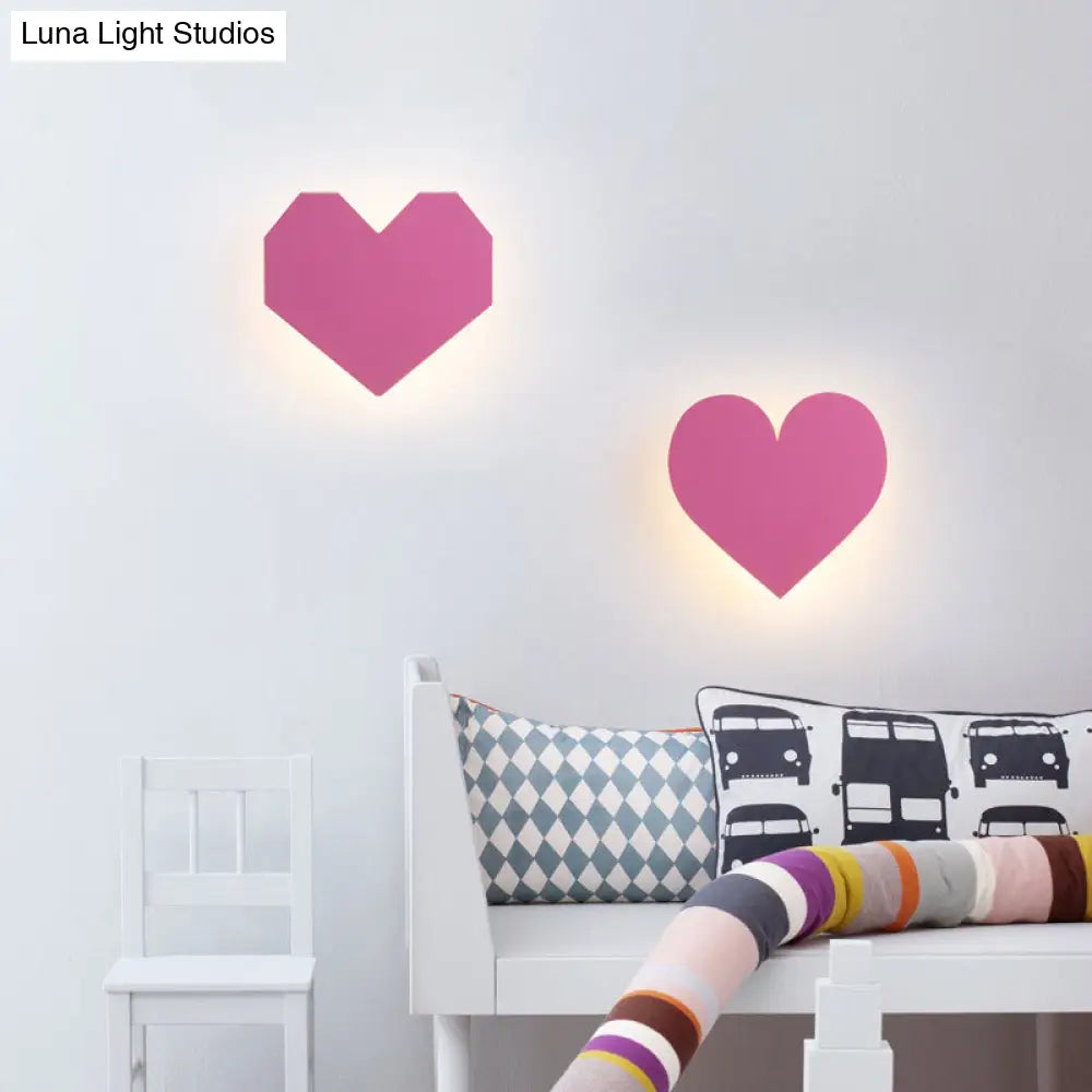 Sweetheart Pink Led Wood Sconce Light For Baby Girls Bedroom And Hallway