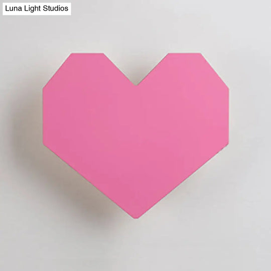 Sweetheart Pink Led Wood Sconce Light For Baby Girls Bedroom And Hallway