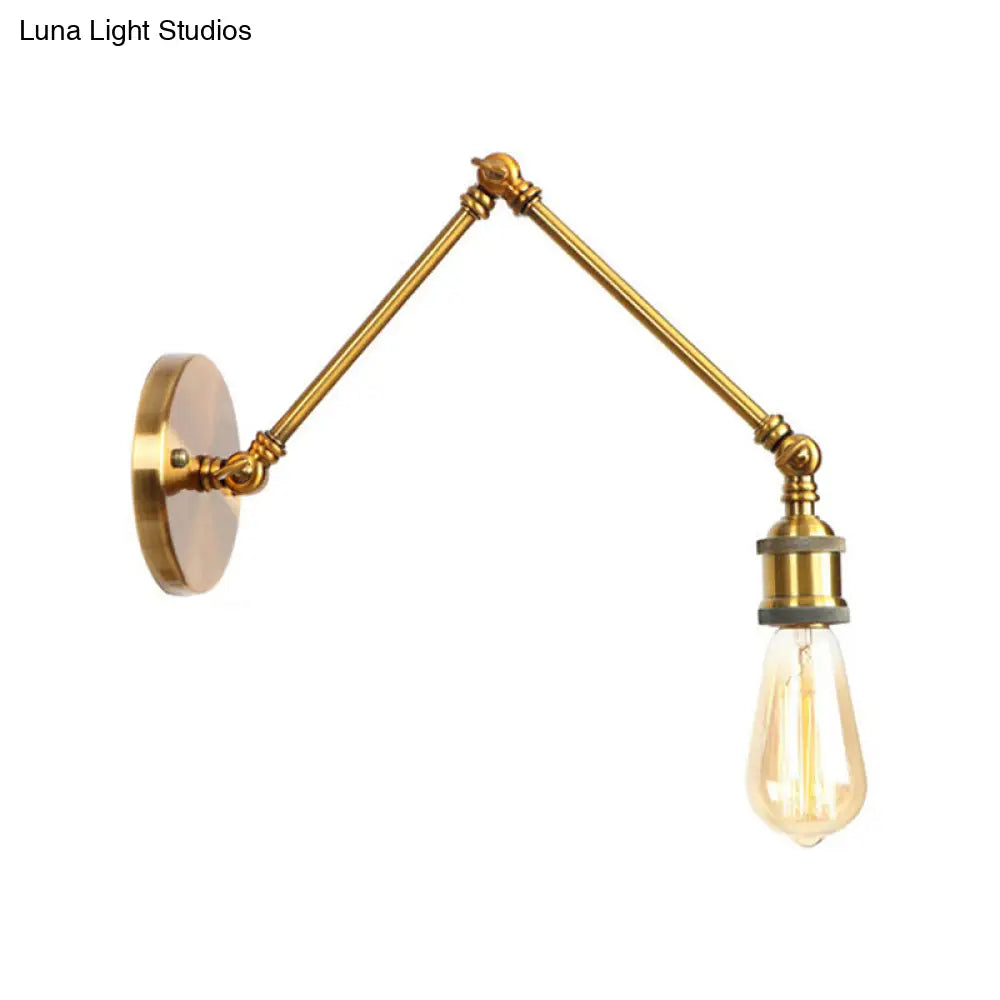 Swing Arm Industrial Sconce Light - Bathroom Metal Wall Lighting Fixture