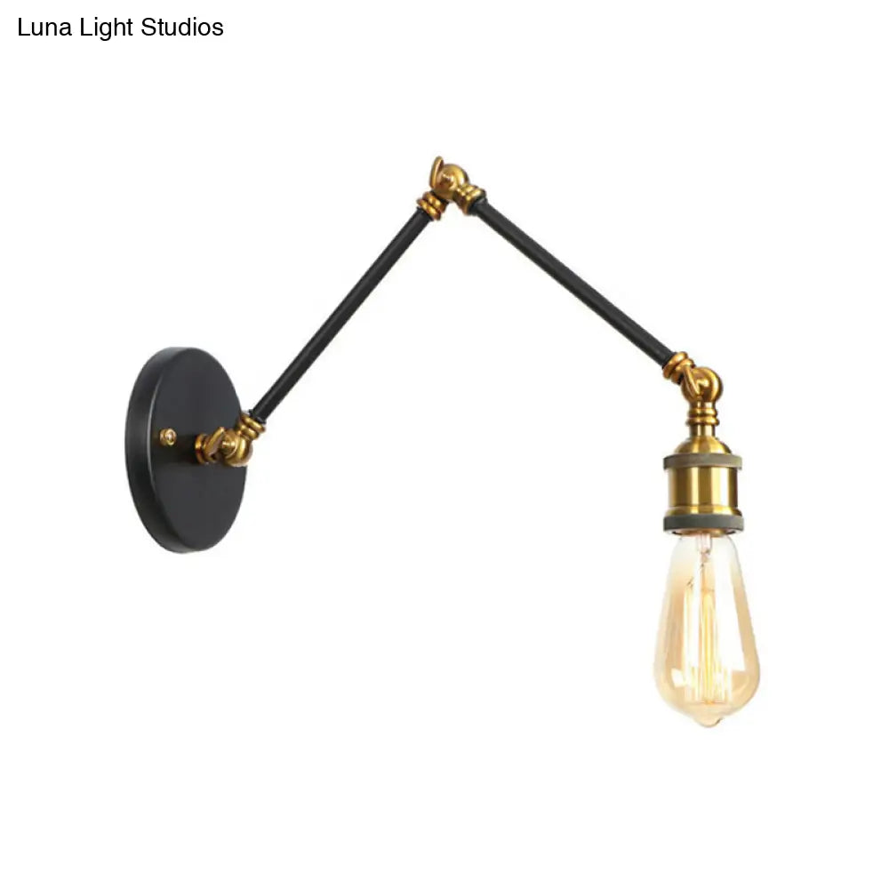 Swing Arm Industrial Sconce Light - Bathroom Metal Wall Lighting Fixture