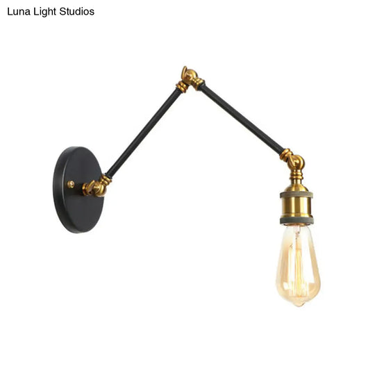 Swing Arm Industrial Sconce Light - Bathroom Metal Wall Lighting Fixture