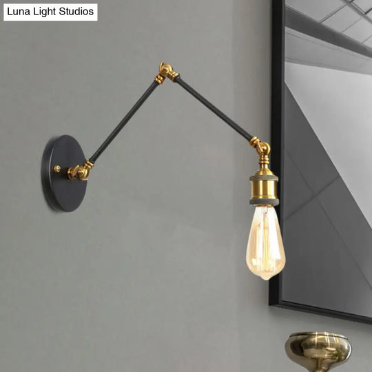 Swing Arm Industrial Sconce Light - Bathroom Metal Wall Lighting Fixture