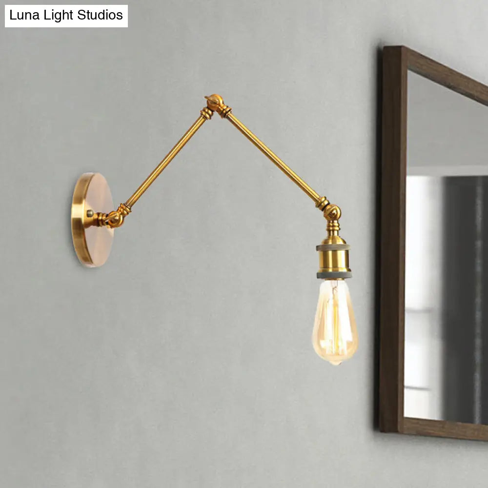 Swing Arm Industrial Sconce Light - Bathroom Metal Wall Lighting Fixture