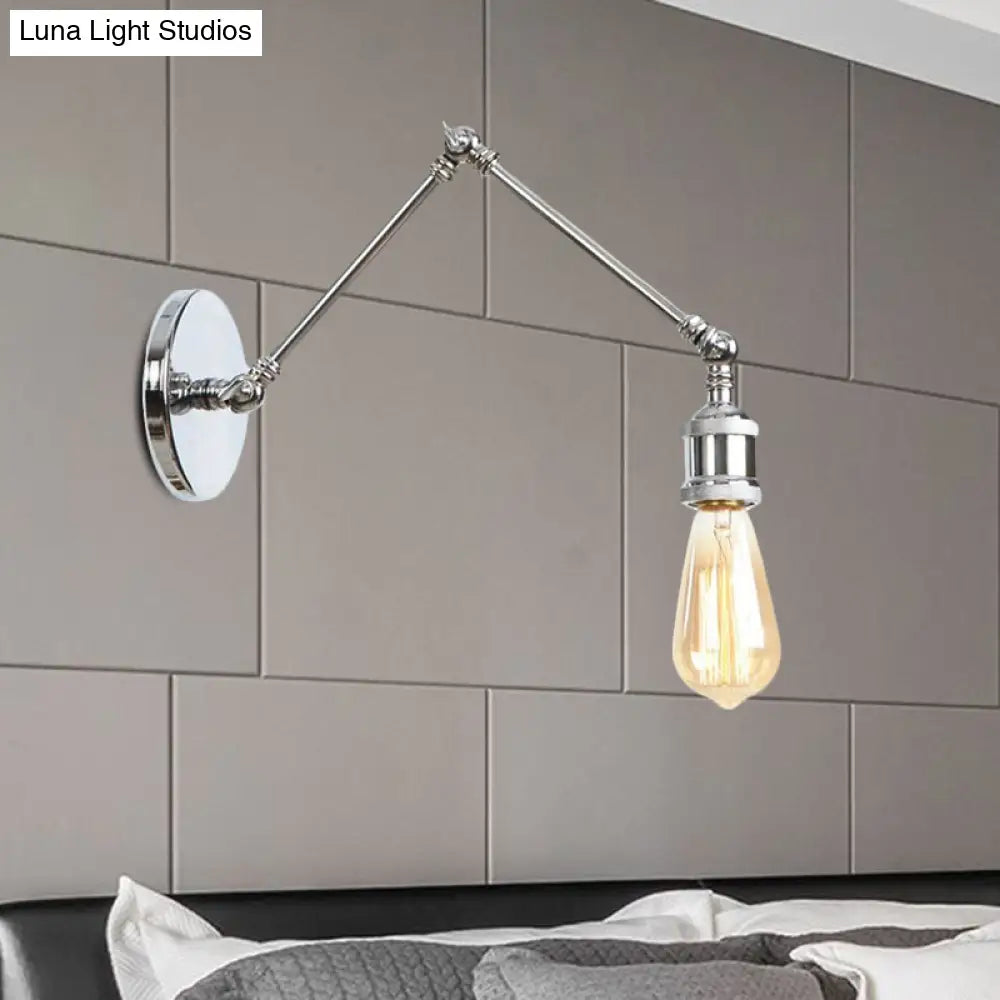 Swing Arm Industrial Sconce Light - Bathroom Metal Wall Lighting Fixture