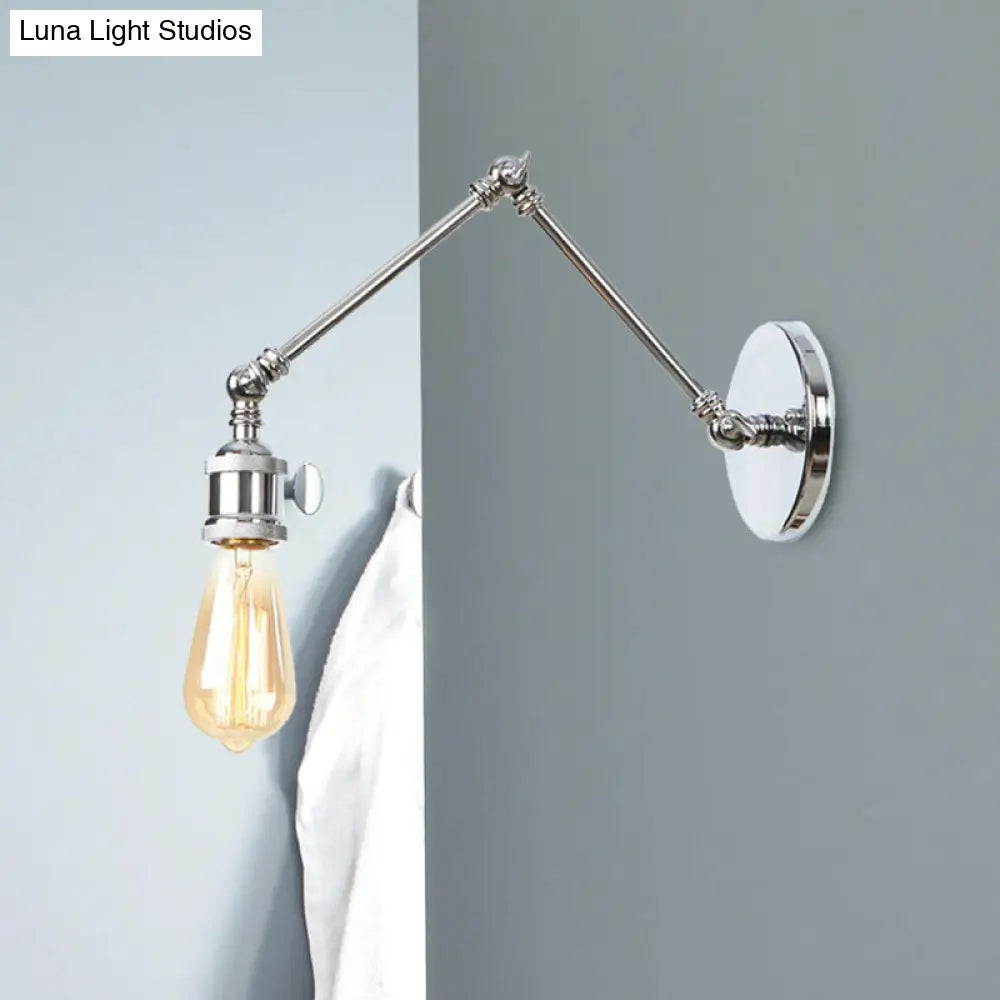 Swing Arm Industrial Sconce Light - Bathroom Metal Wall Lighting Fixture