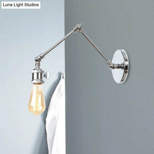 Swing Arm Industrial Sconce Light - Bathroom Metal Wall Lighting Fixture