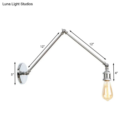 Swing Arm Industrial Sconce Light - Bathroom Metal Wall Lighting Fixture