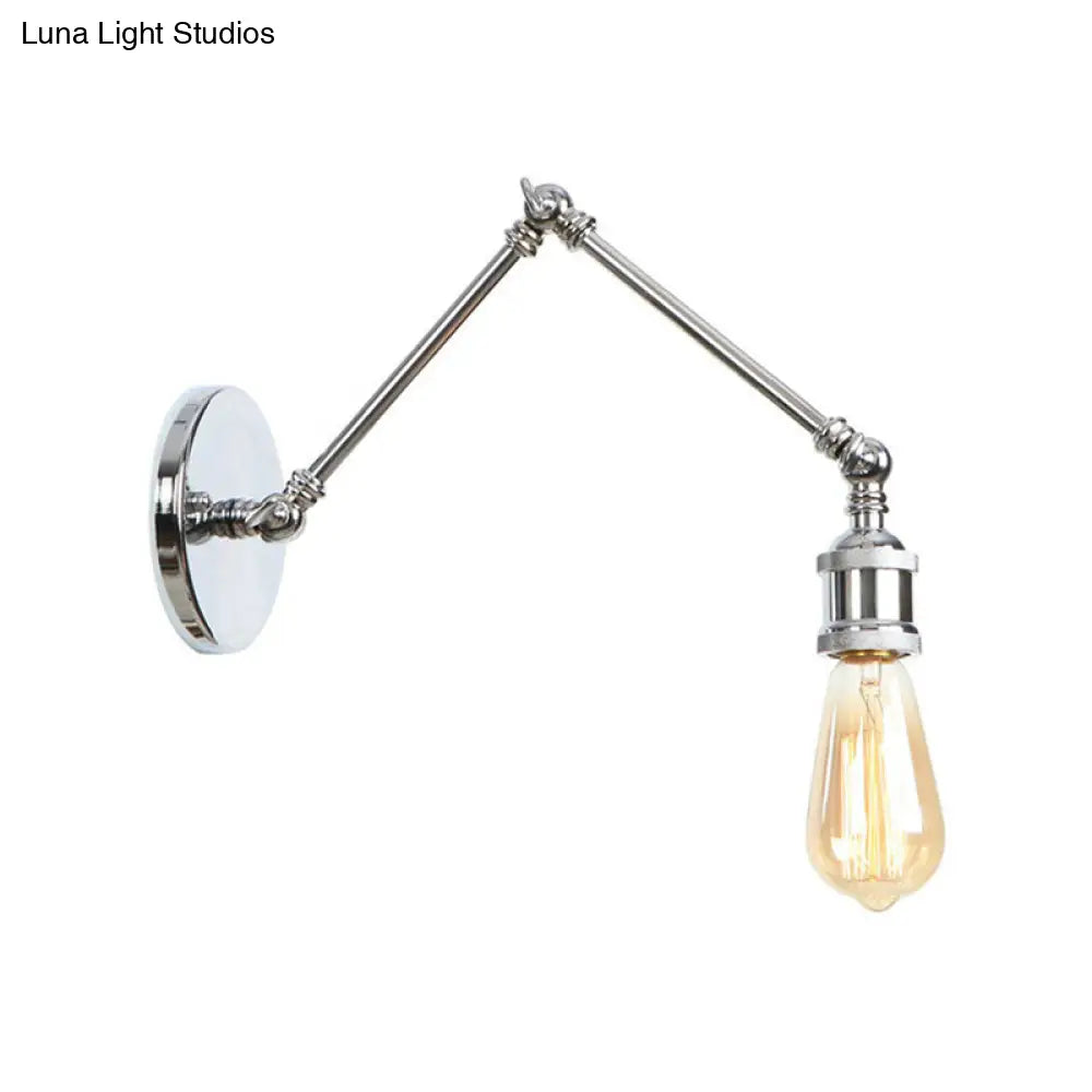 Swing Arm Industrial Sconce Light - Bathroom Metal Wall Lighting Fixture