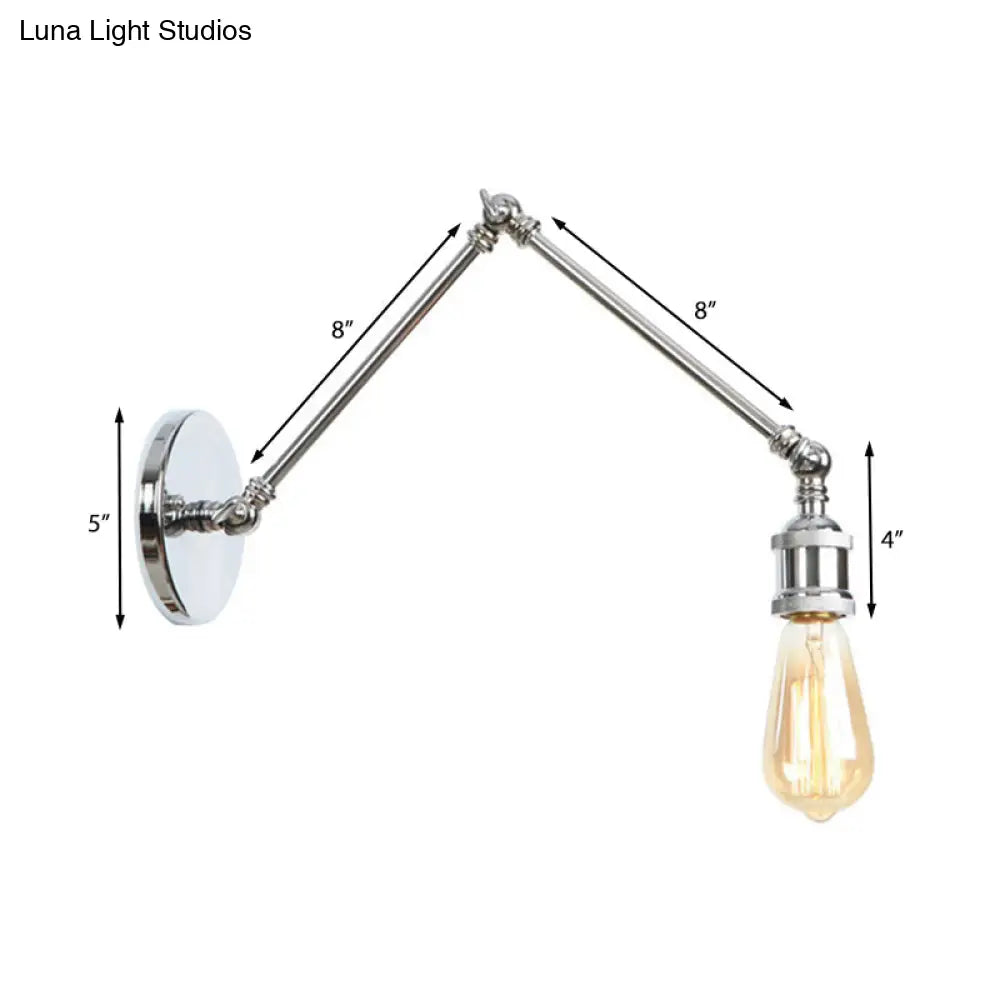 Swing Arm Industrial Sconce Light - Bathroom Metal Wall Lighting Fixture