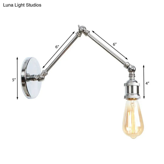 Swing Arm Industrial Sconce Light - Bathroom Metal Wall Lighting Fixture