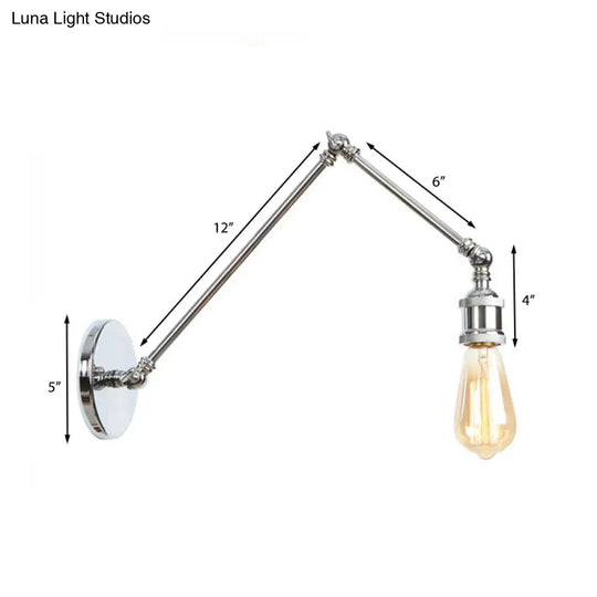 Swing Arm Industrial Sconce Light - Bathroom Metal Wall Lighting Fixture