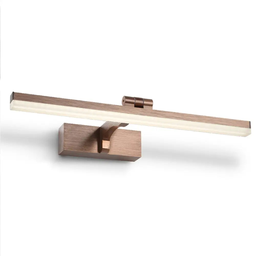 Swingable Minimalistic Led Vanity Wall Light: Aluminum Linear Fixture Brown / 16