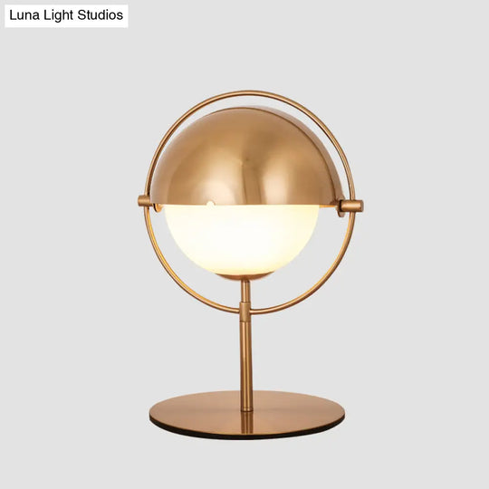 Swivel Globe Table Lamp - Opaline Glass 1-Light Night Light For Bedroom