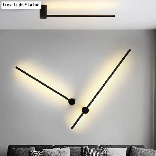 Swivel Stick Wall Sconce - Minimalist Metal Bedside Led Light