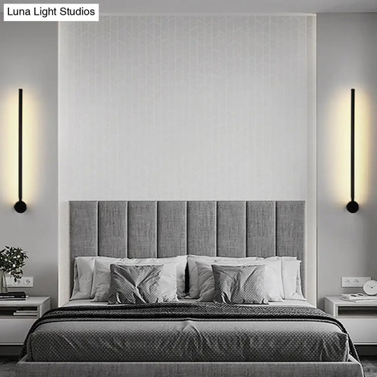 Swivel Stick Wall Sconce - Minimalist Metal Bedside Led Light